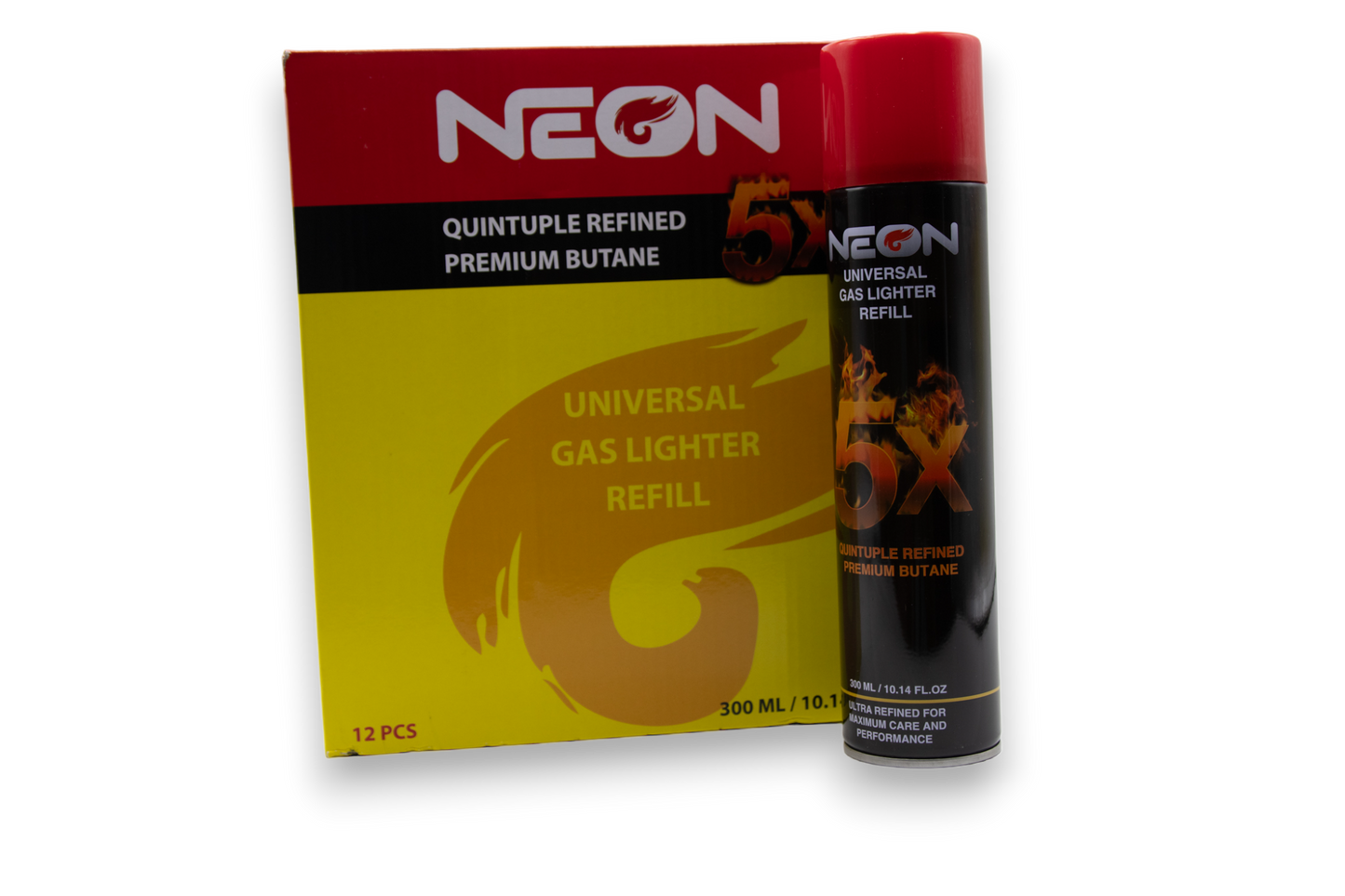 Neon 5x Universal Gas Lighter Refill (12 Pack)