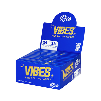 VIBES RICE PAPERS BOX - KING SIZE SLIM WITH TIPS (24 PACK)