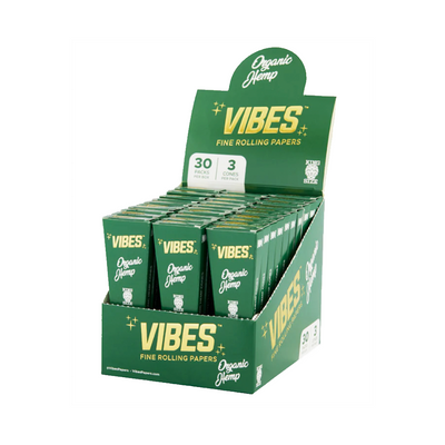 VIBES ORGANIC HEMP CONES BOX - KING SIZE (30 PACKS)