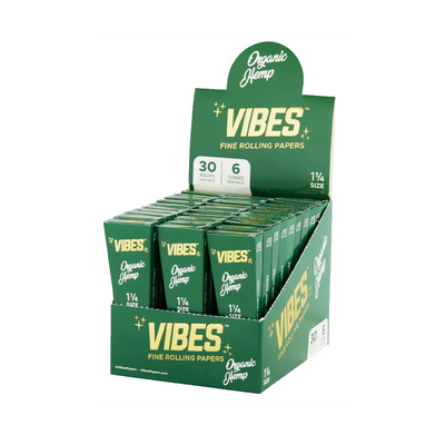 VIBES ORGANIC HEMP CONES BOX - 1.25" (30 Packs)