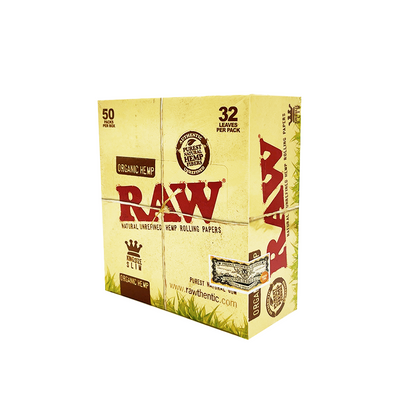 Organic Raw King Size Slim Rolling Papers (50 Packs of 32 Papers)