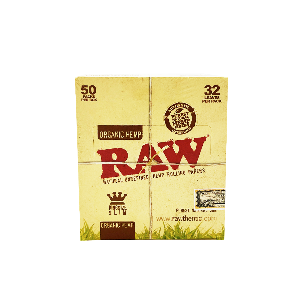 Organic Raw King Size Slim Rolling Papers (50 Packs of 32 Papers)