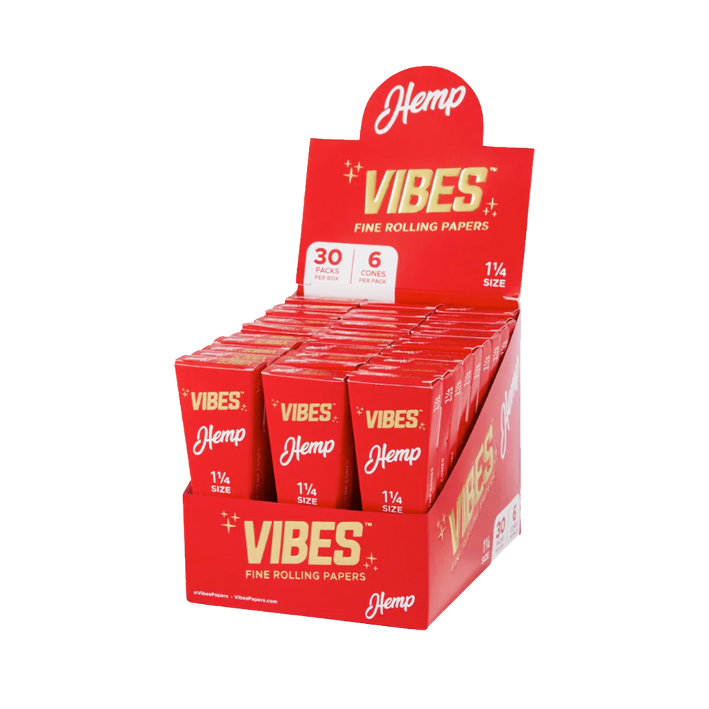 VIBES HEMP CONES BOX - 1.25" (30 Packs)