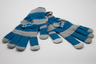 Detroit Lions Striped Texting Gloves