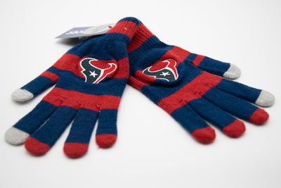 Houston Texans Striped Texting Gloves