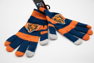 Chicago Bears Striped Texting Gloves